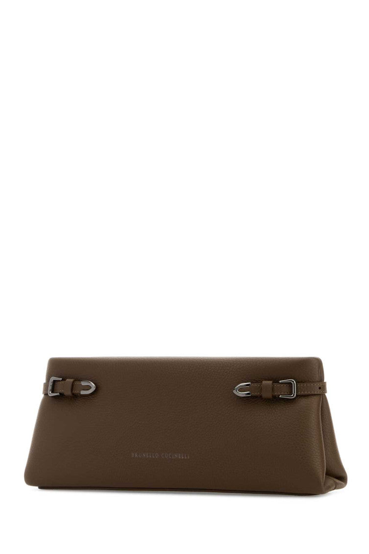 Mud Brown Textured Clutch 2