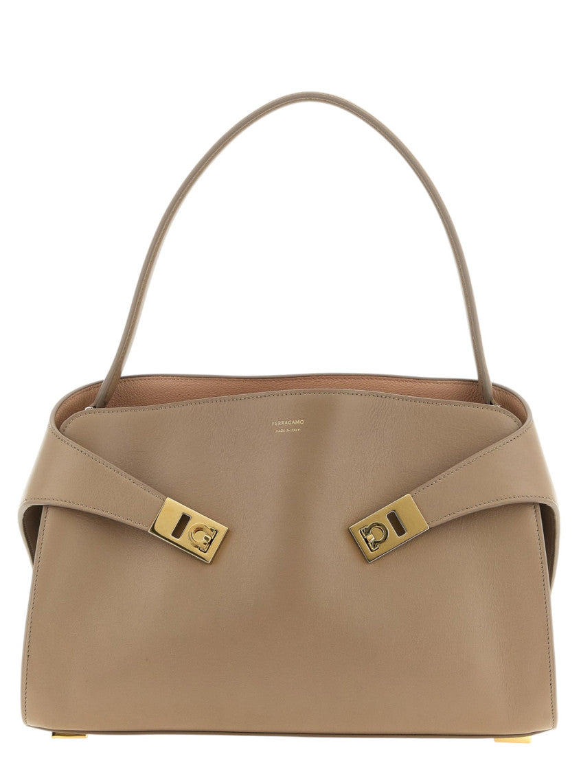 Taupe Hug Medium Shoulder Bag 1