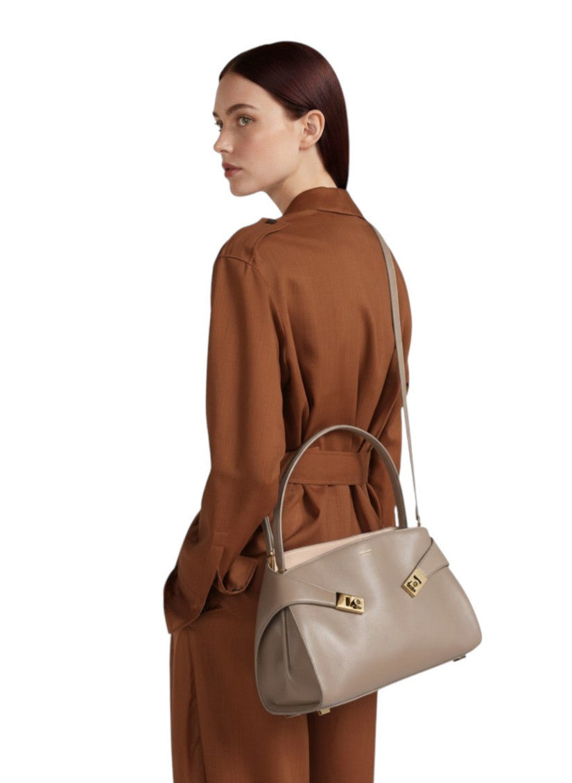 Taupe Hug Medium Shoulder Bag 5