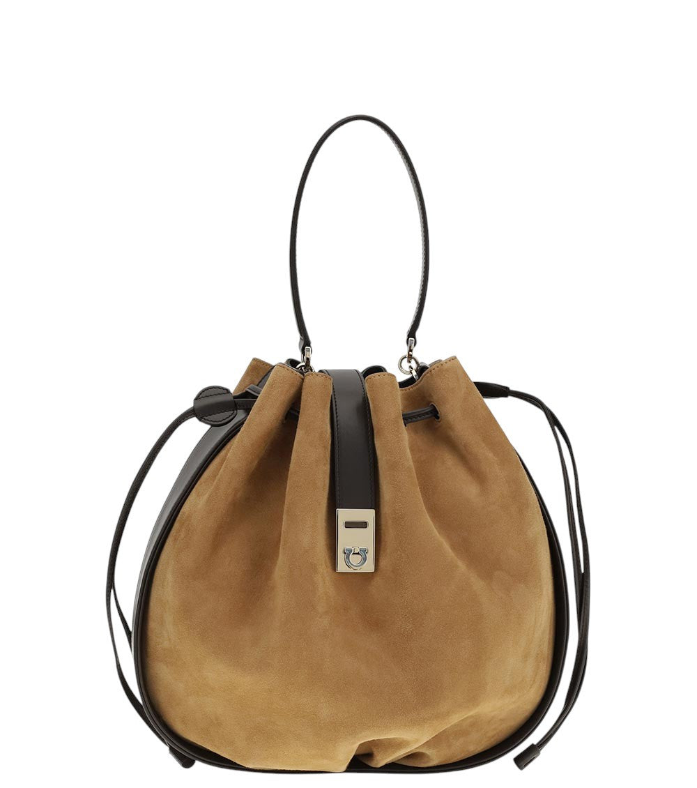 Brown Hug Small Bucket Bag 1