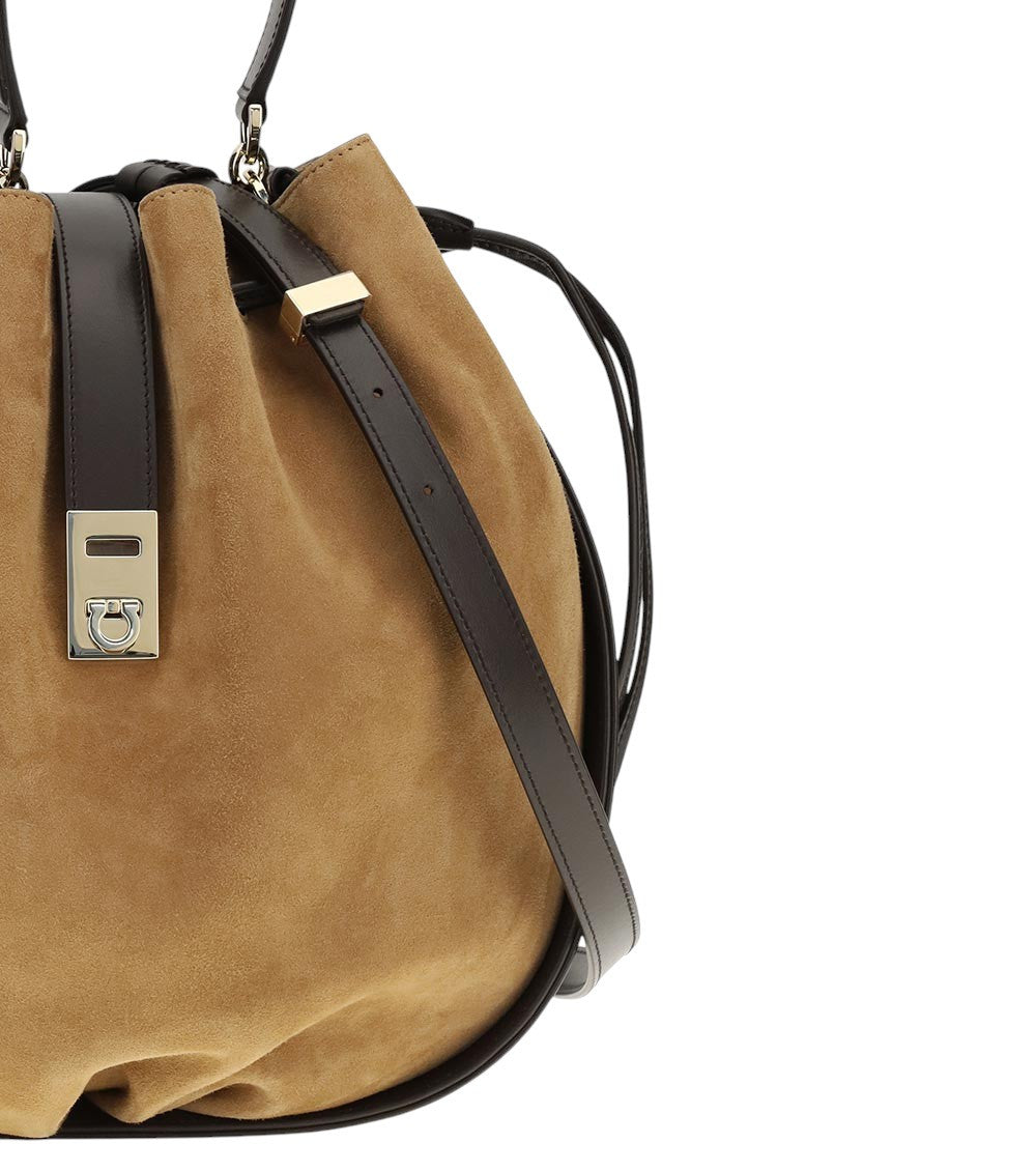 Brown Hug Small Bucket Bag 3