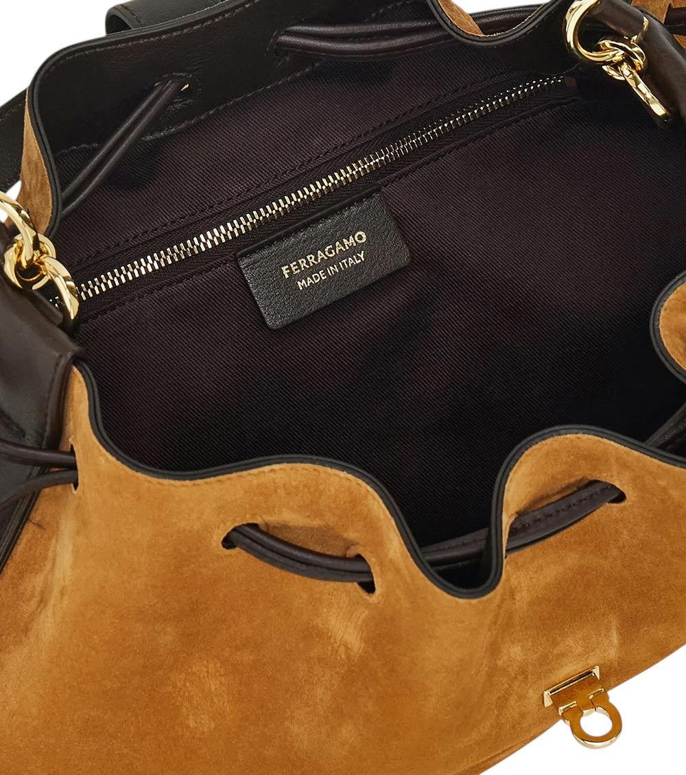 Brown Hug Small Bucket Bag 5