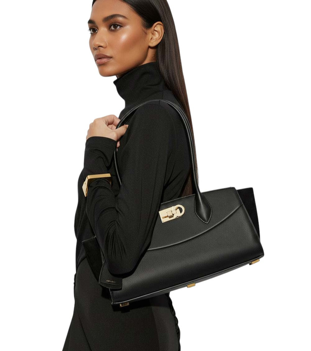Black Studio Medium Shoulder Bag 4
