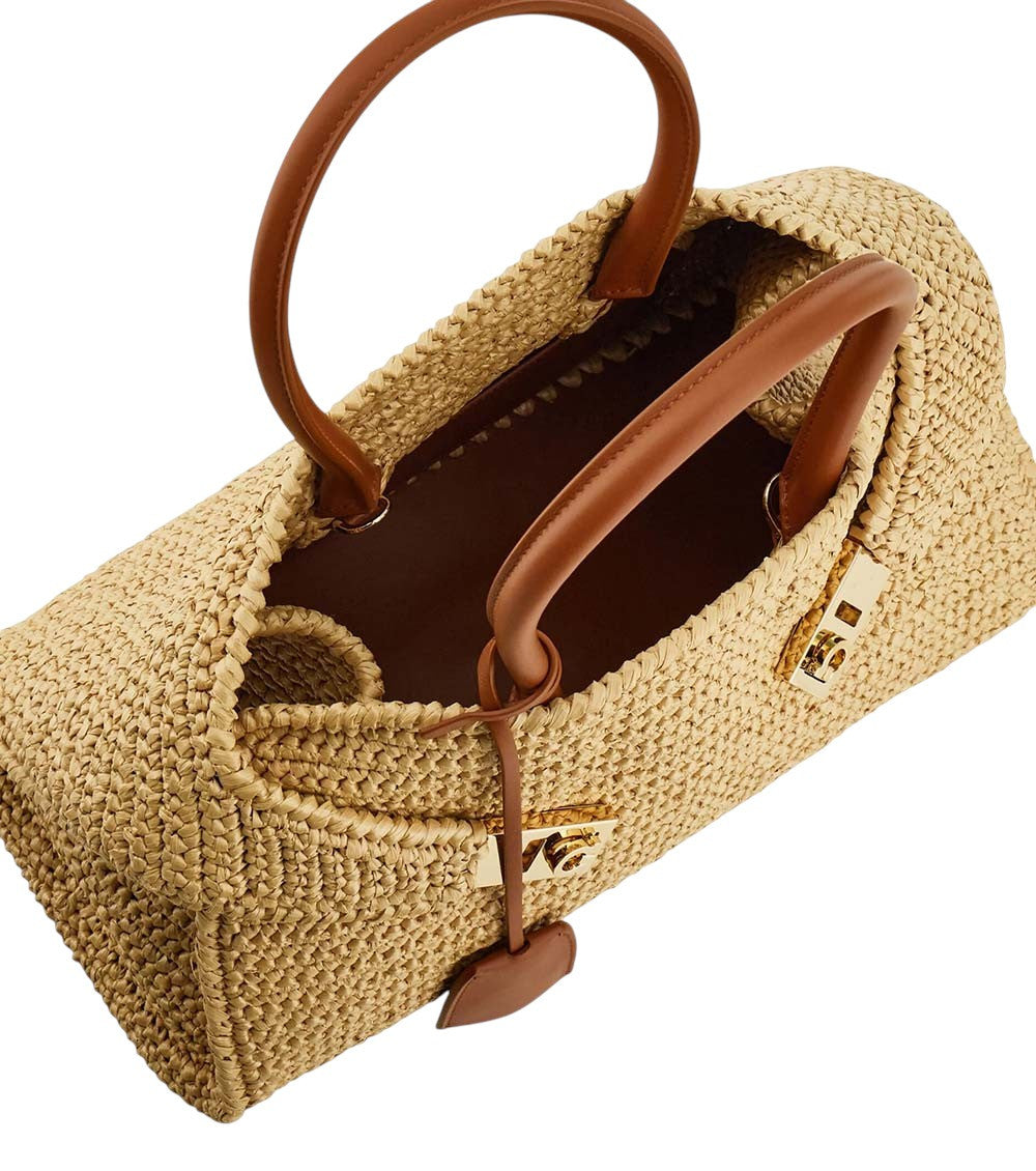 Beige Hug Medium Satchel 4
