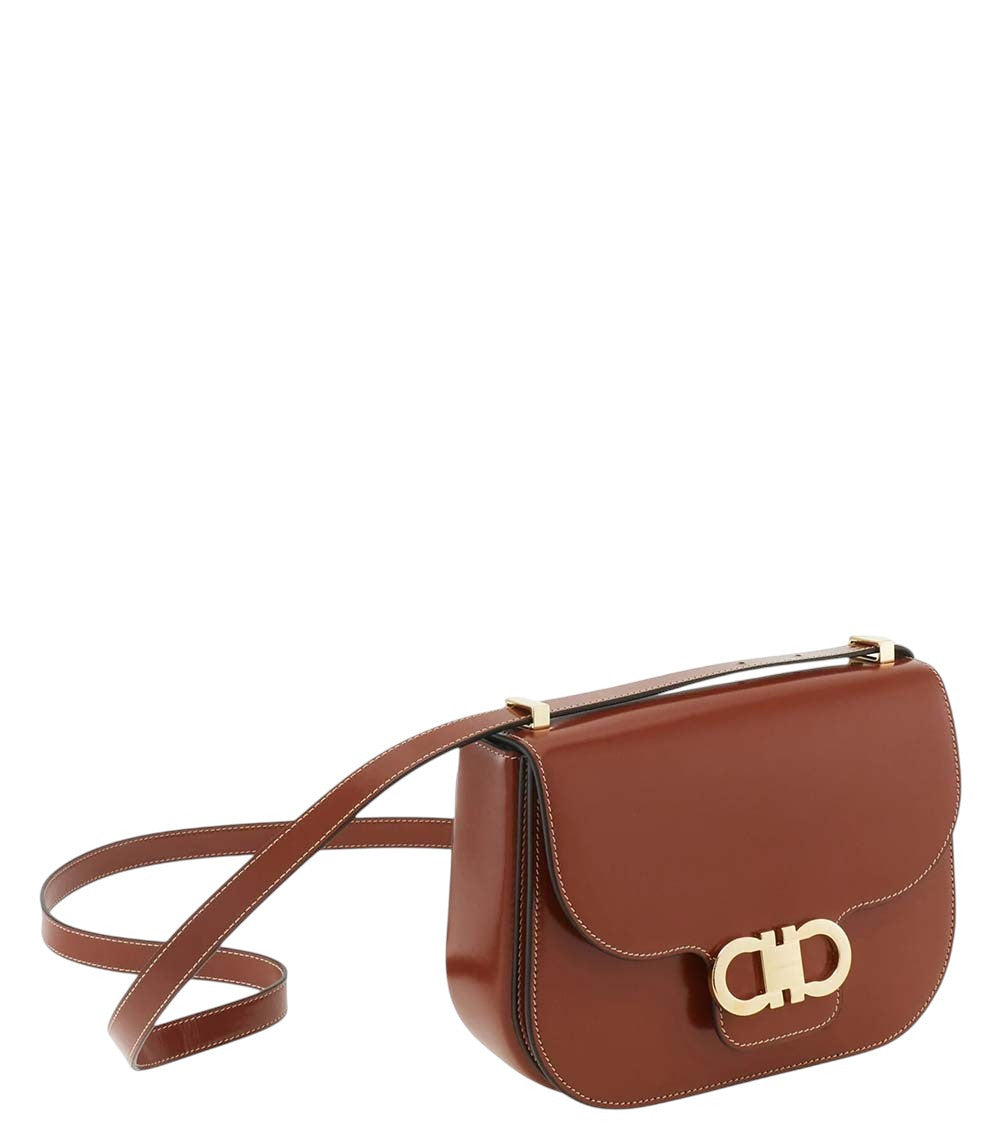 Brown Double Gancini Small Crossbody Bag 2