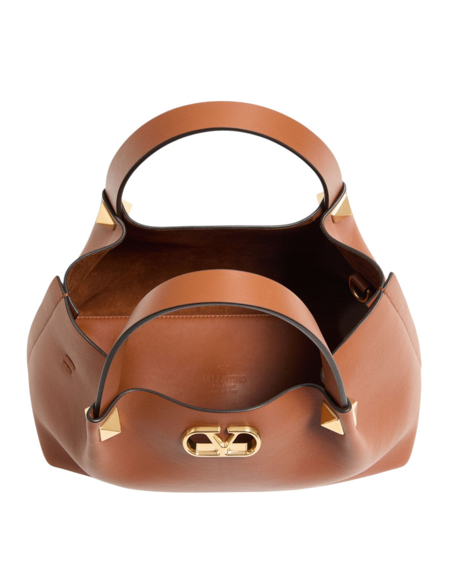 Brown VLogo Signature Small Tote 4