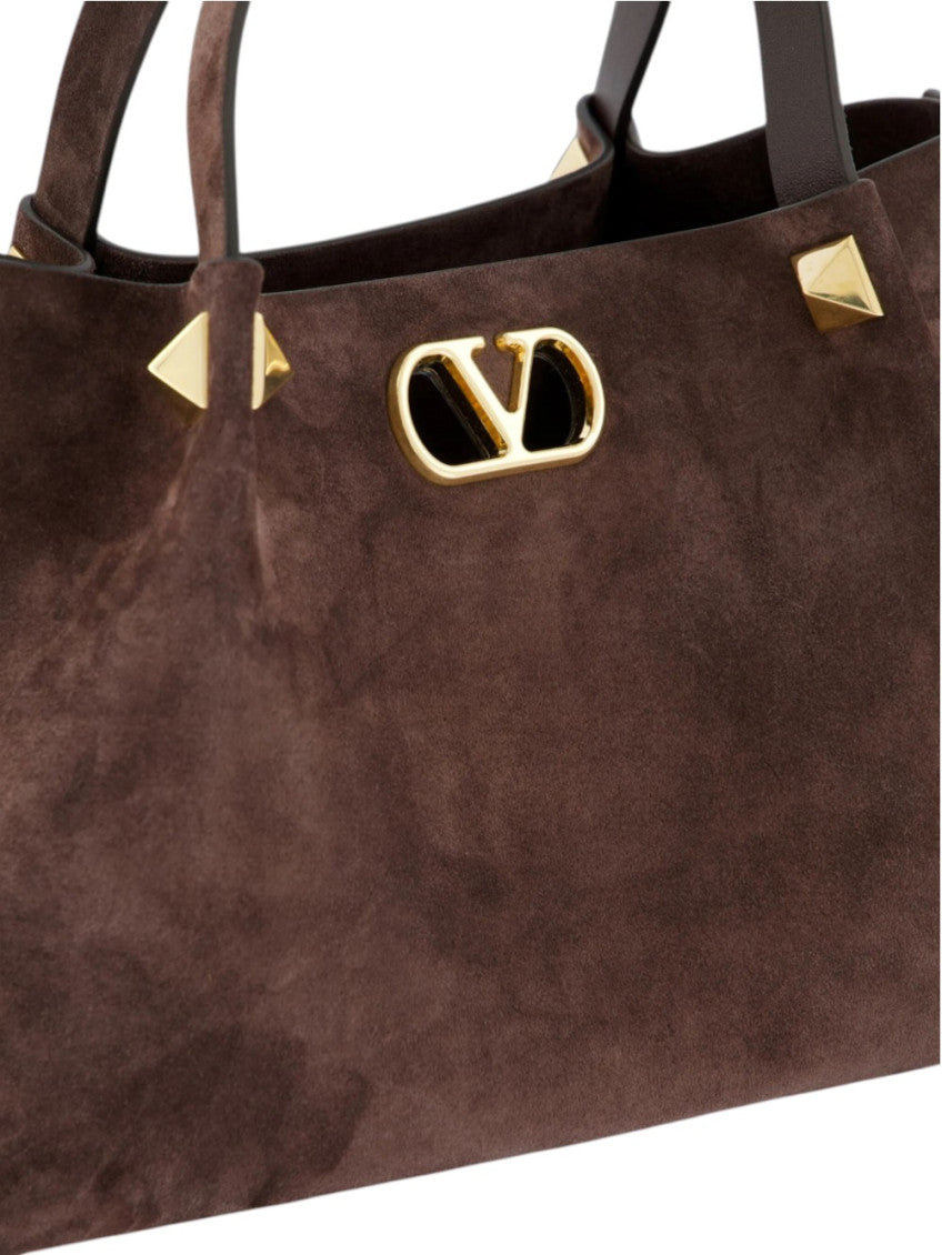 Brown VLogo Small Tote 5