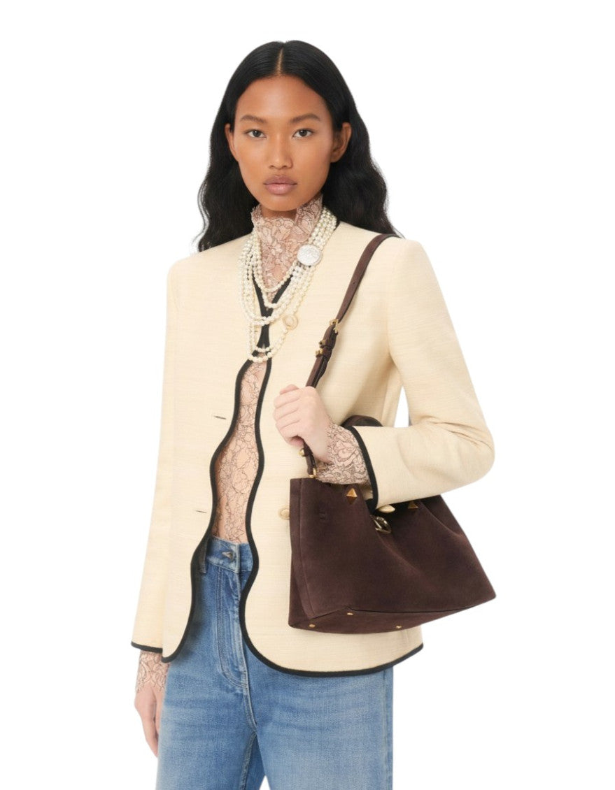 Brown VLogo Small Tote 6