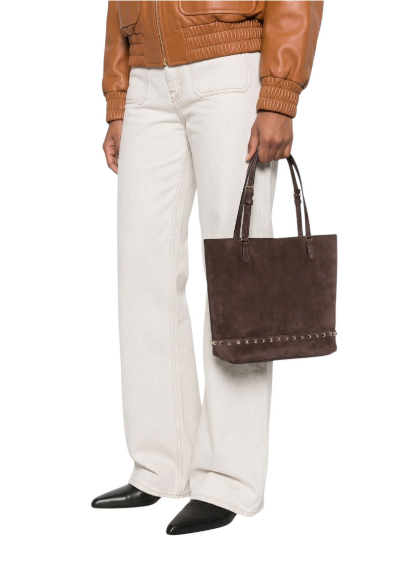 Brown Rockstud Small Tote 5