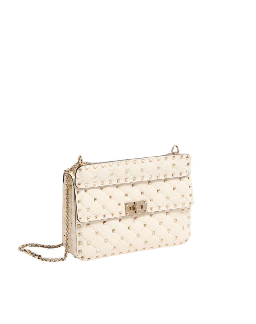 Ivory Rockstud Spike Small Shoulder Bag 2