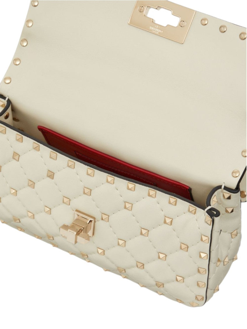 Ivory Rockstud Spike Small Shoulder Bag 4