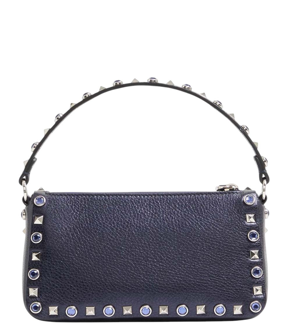 Navy Blue Rockstud Small Shoulder Bag 3