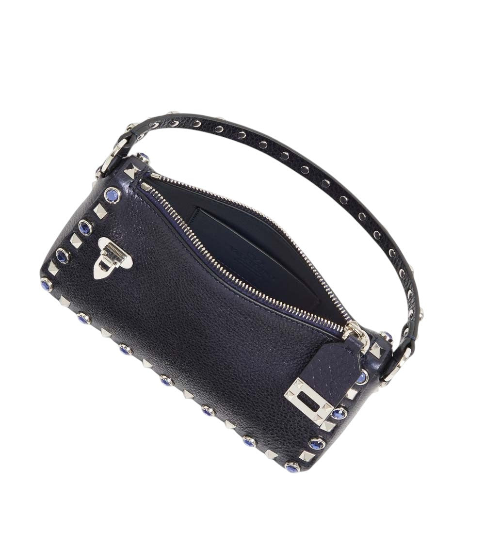 Navy Blue Rockstud Small Shoulder Bag 4