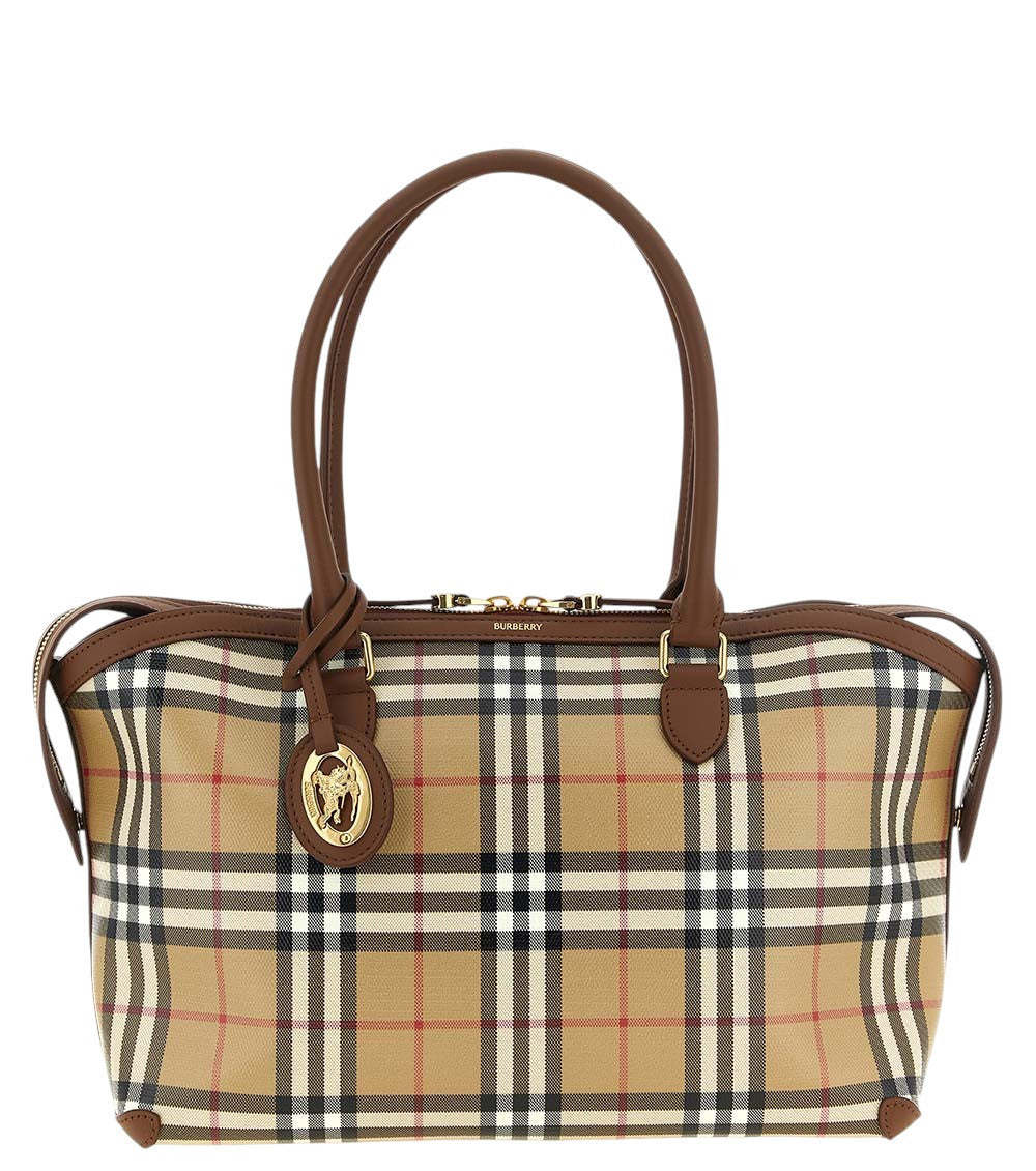 Beige Check Small Tote 1