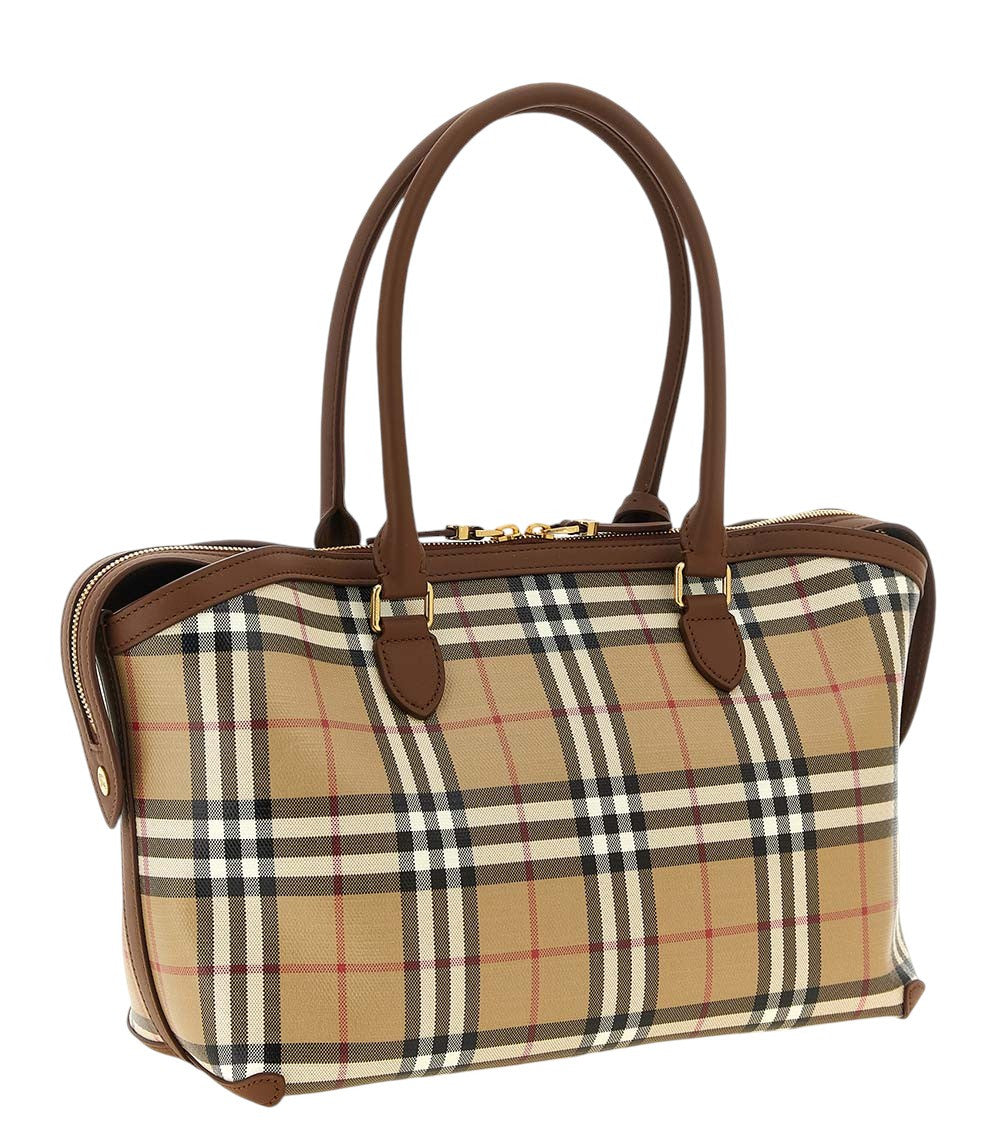 Beige Check Small Tote 2