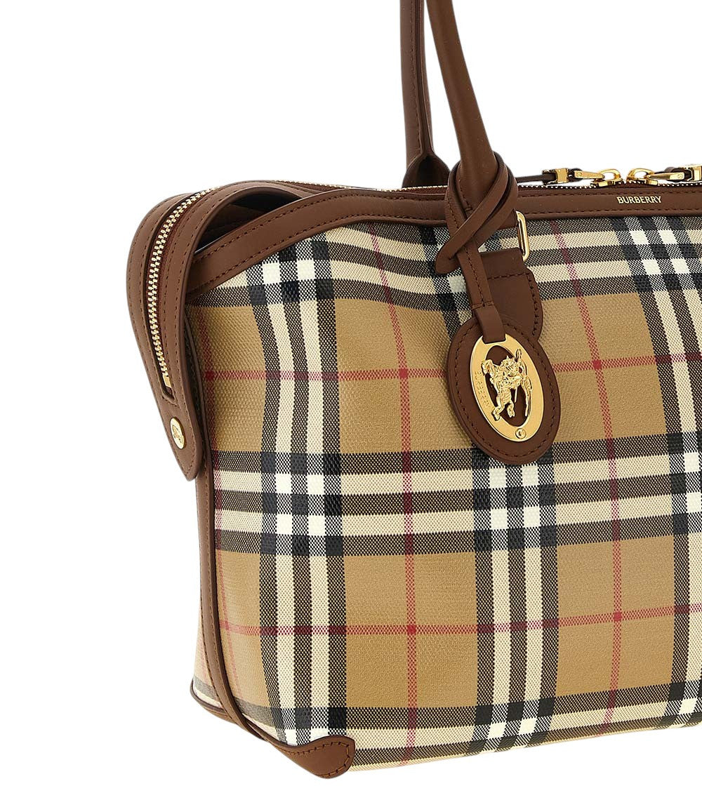 Beige Check Small Tote 3