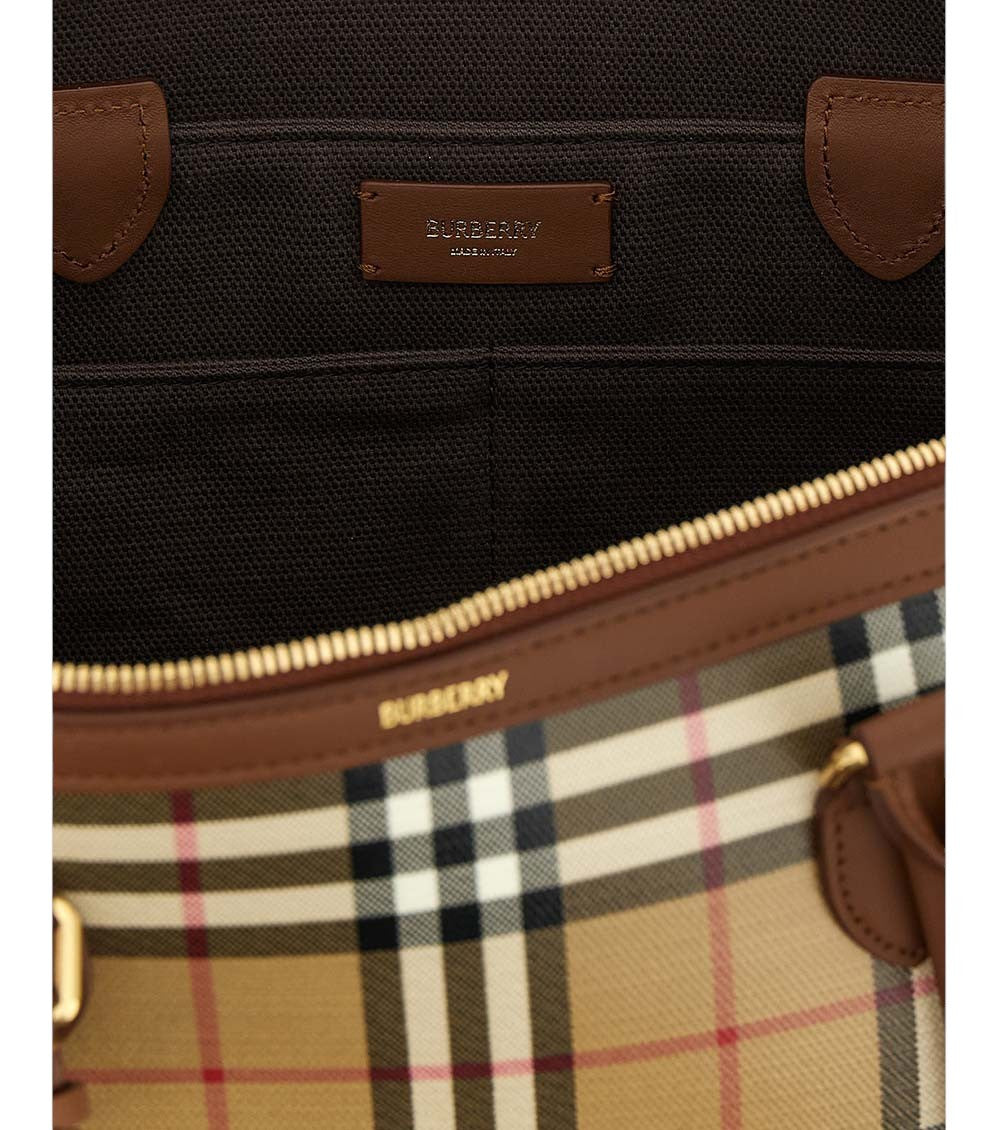 Beige Check Small Tote 4
