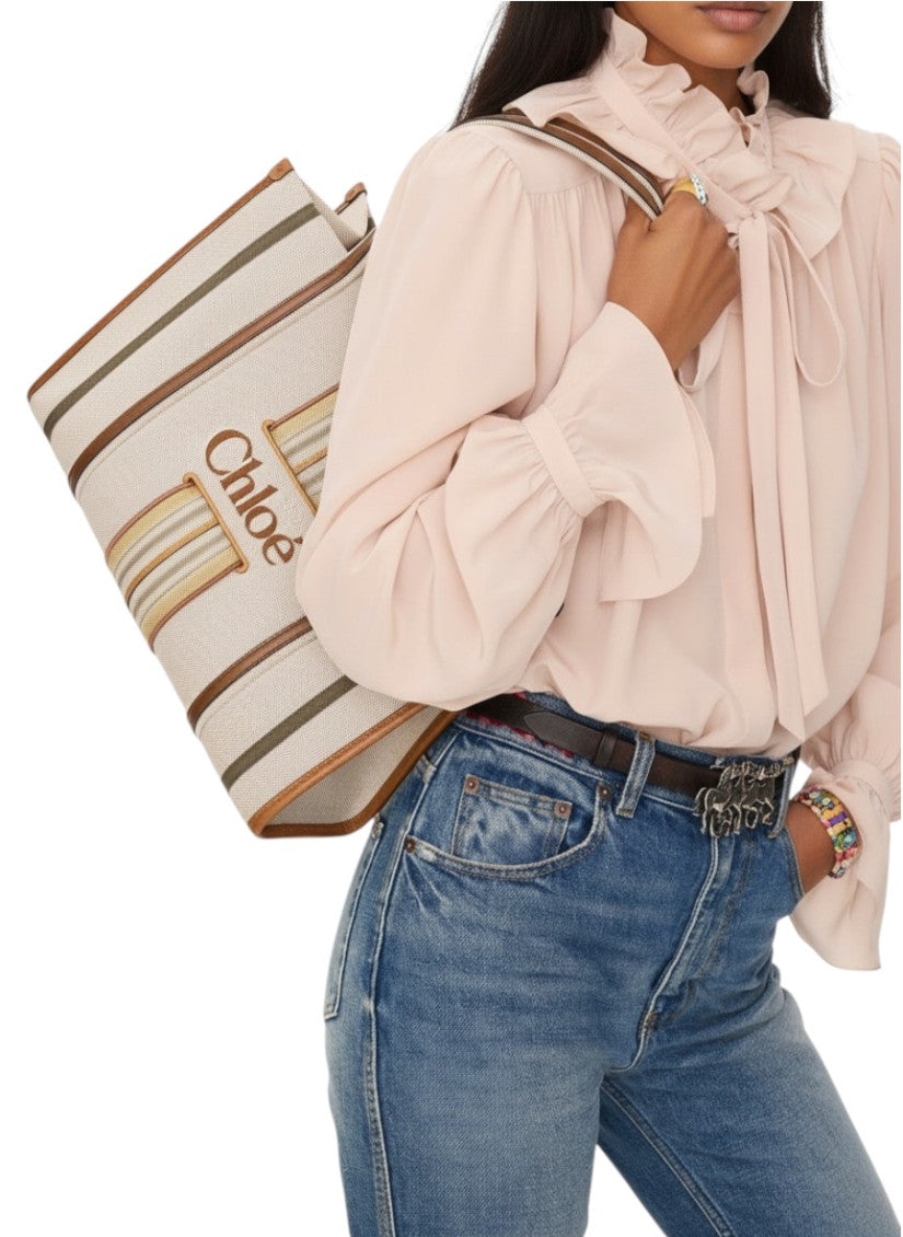 Light Brown Woody Loop Large Tote 5