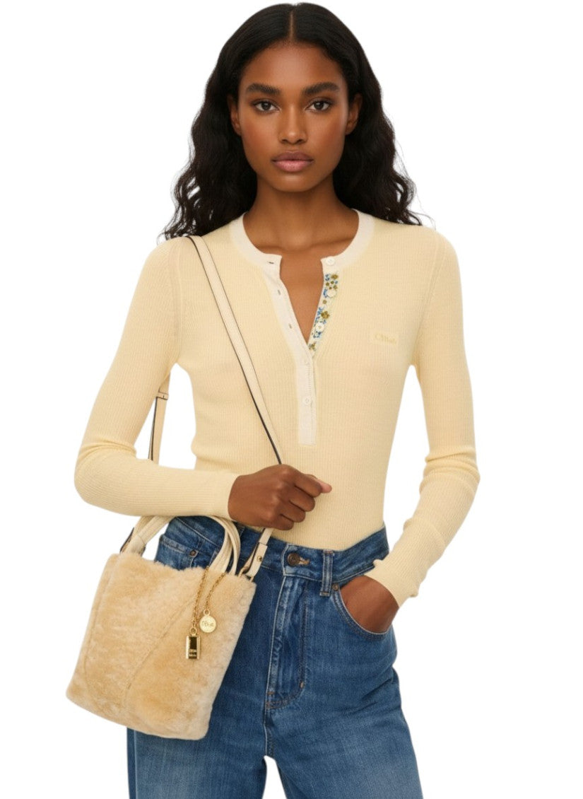 Beige Spin Small Tote 5