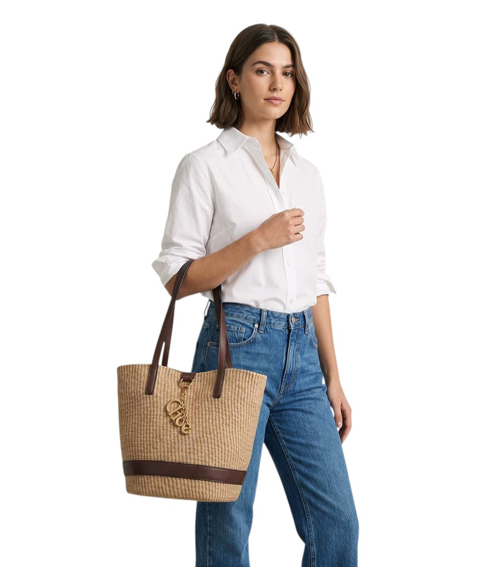 Natural/Brown Charms Medium Tote 6