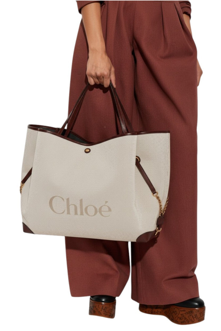 Beige Clover Large Tote 5