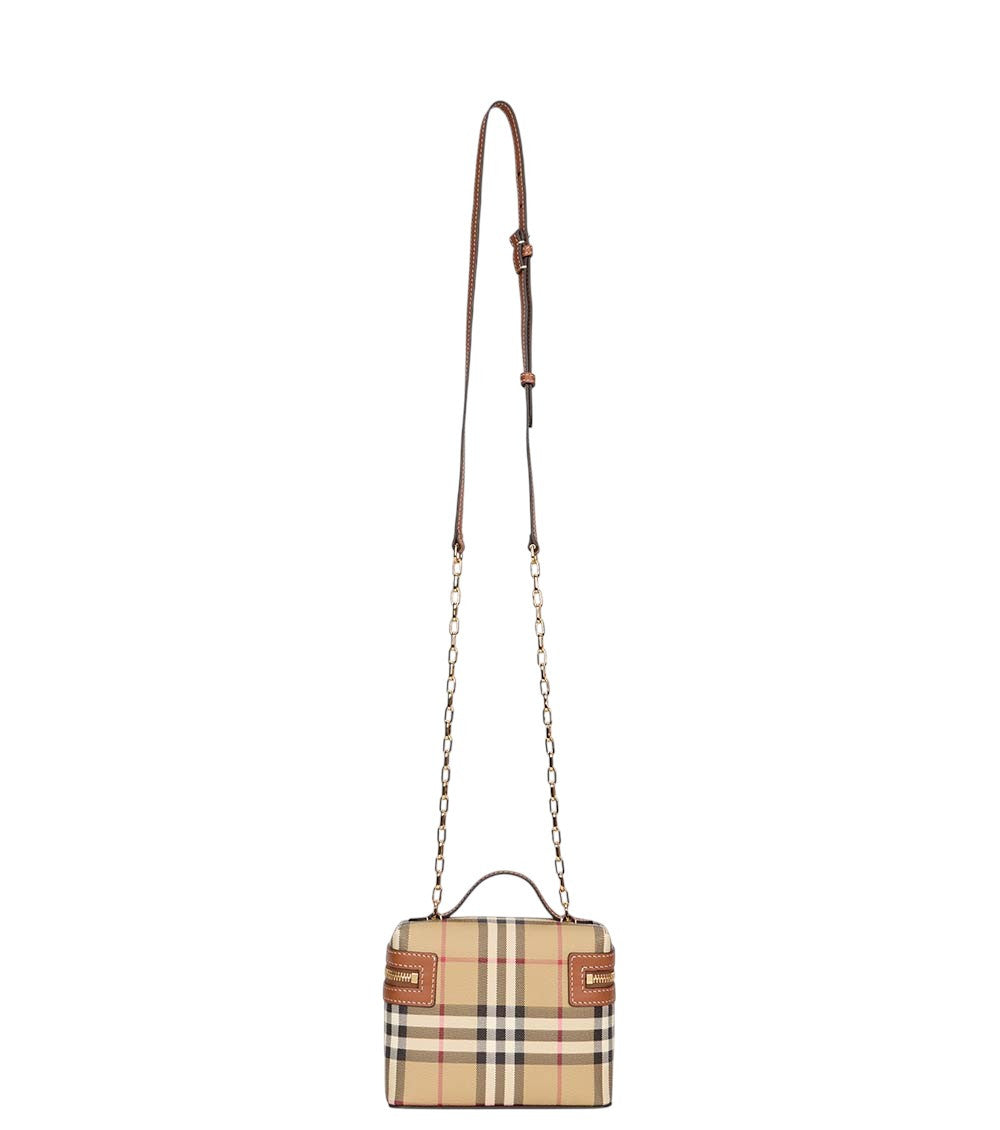 Beige Check Vanity Mini Crossbody Bag 3