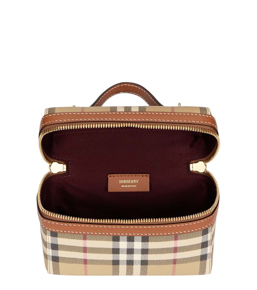 Beige Check Vanity Mini Crossbody Bag 4