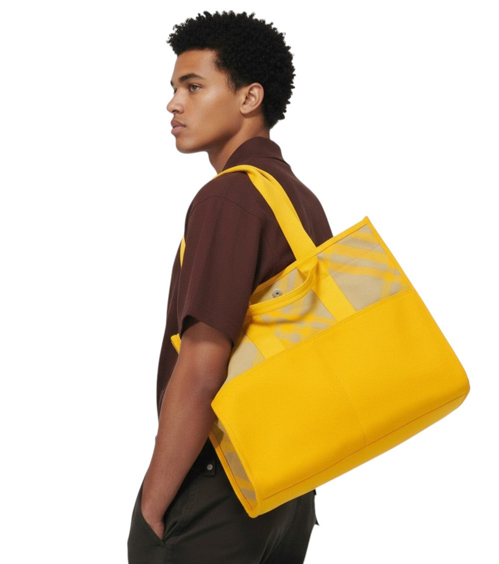 Yellow Check Large Tote 5