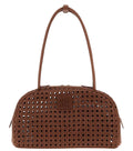 Brown Perforated Medium Shoulder Bag 1