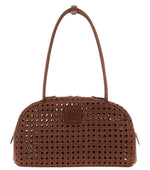 Brown Perforated Medium Shoulder Bag 1