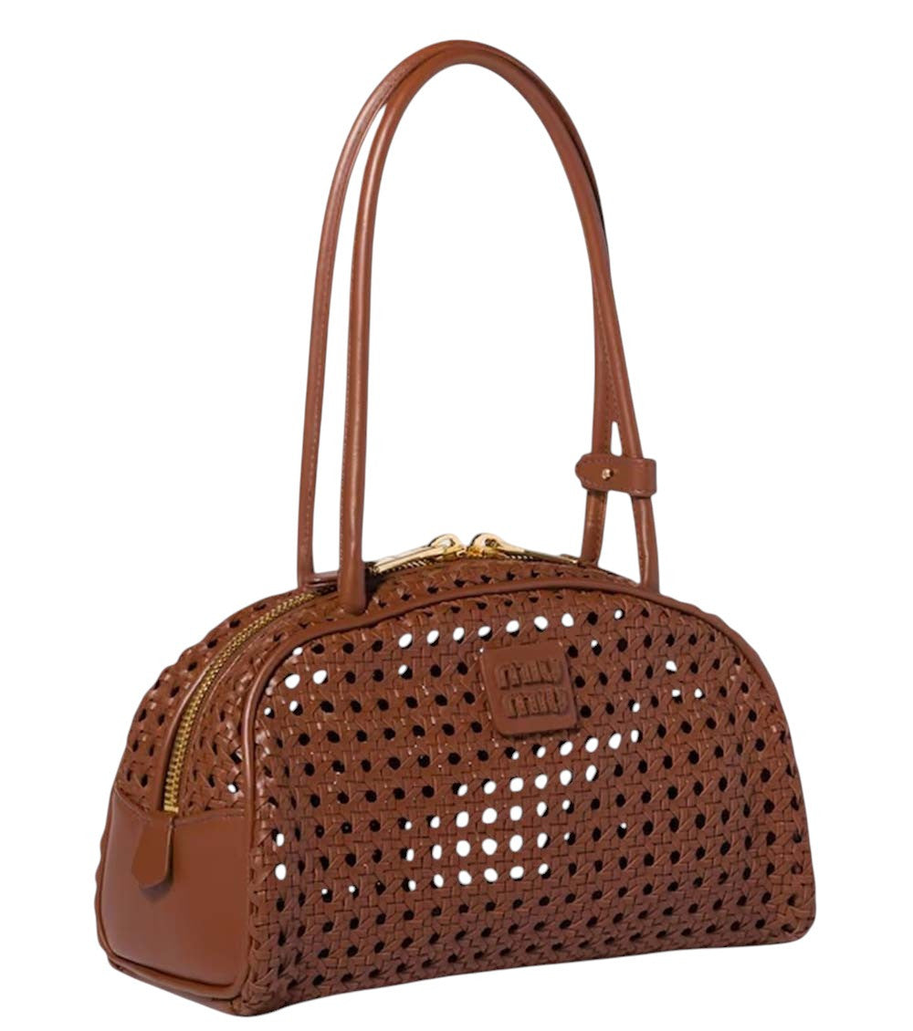 Brown Perforated Medium Shoulder Bag 2