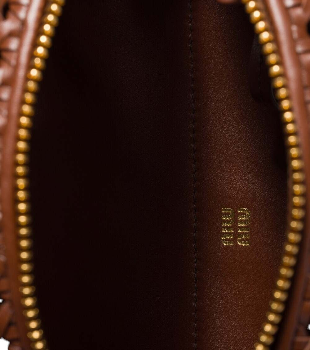 Brown Perforated Medium Shoulder Bag 4