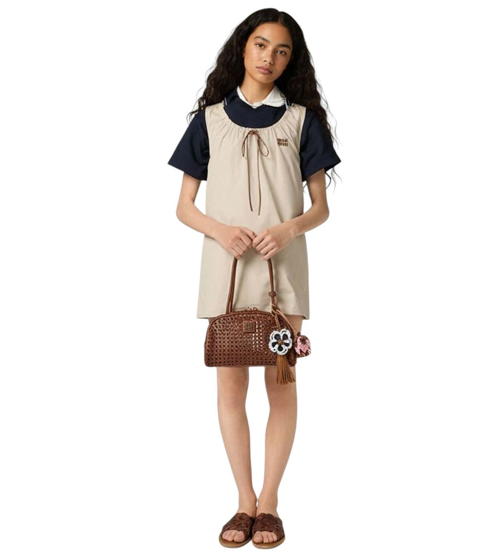 Brown Perforated Medium Shoulder Bag 5