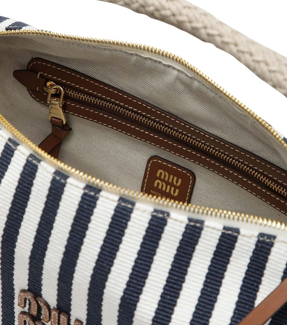 Blue Striped Medium Shoulder Bag 4