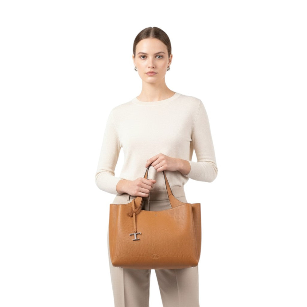 Brown T Timeless Medium Tote 6