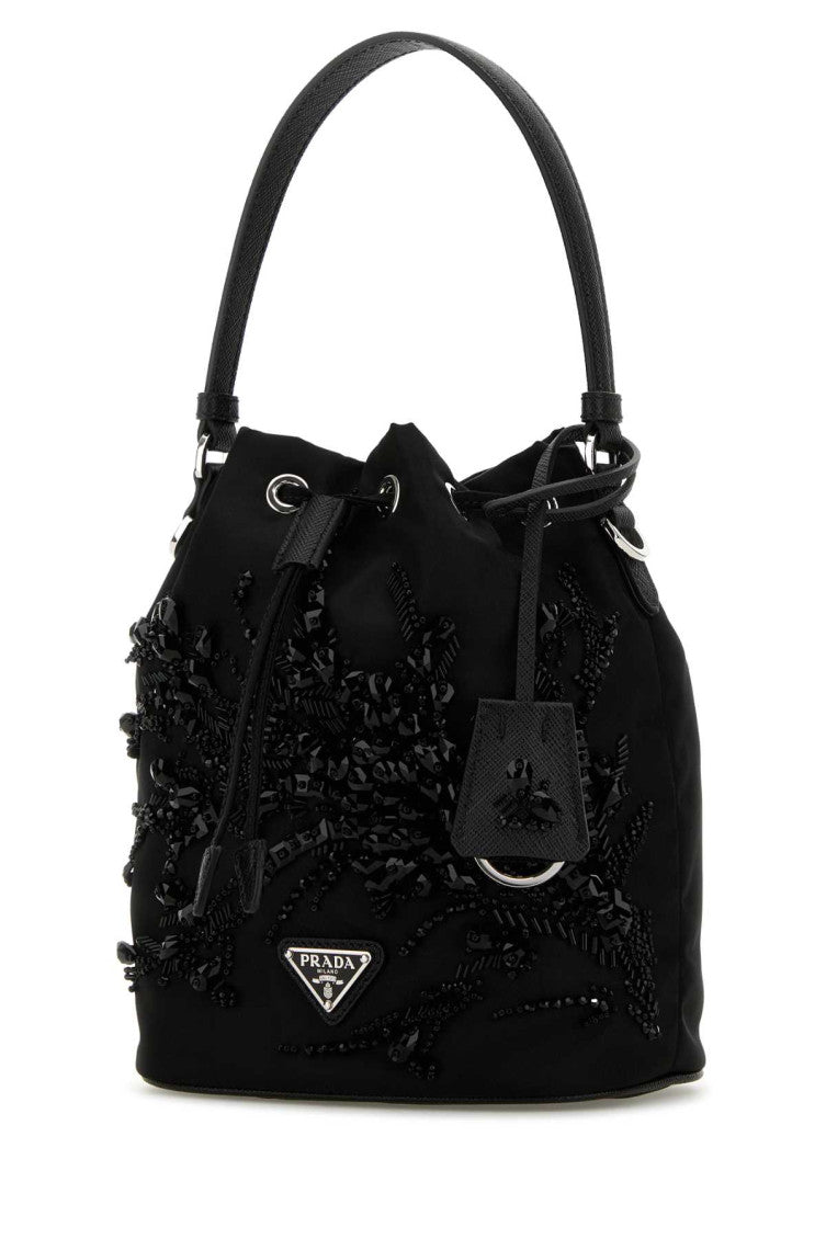 Black nylon bucket bag 2
