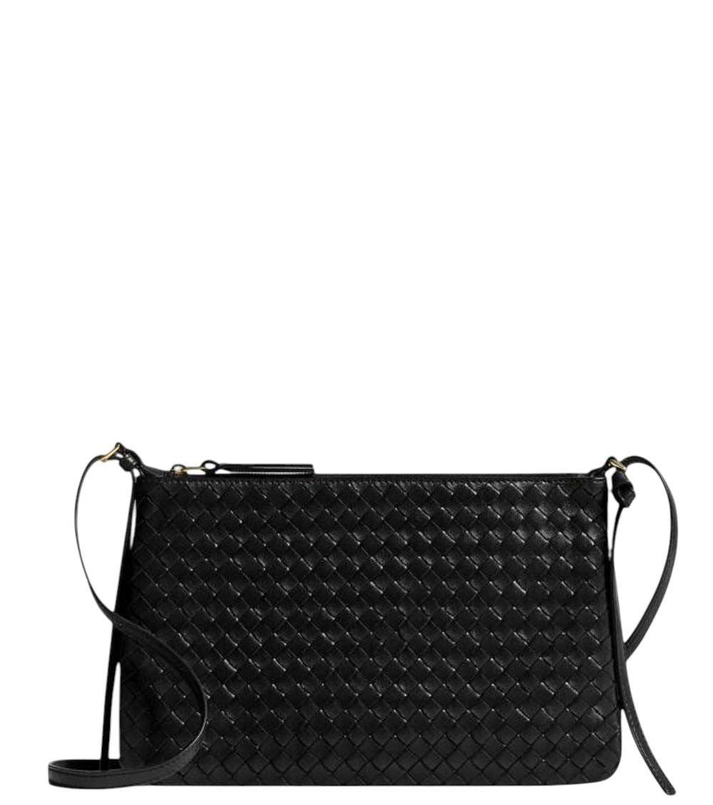 Black Intrecciato Piccolo Medium Crossbody Bag 1