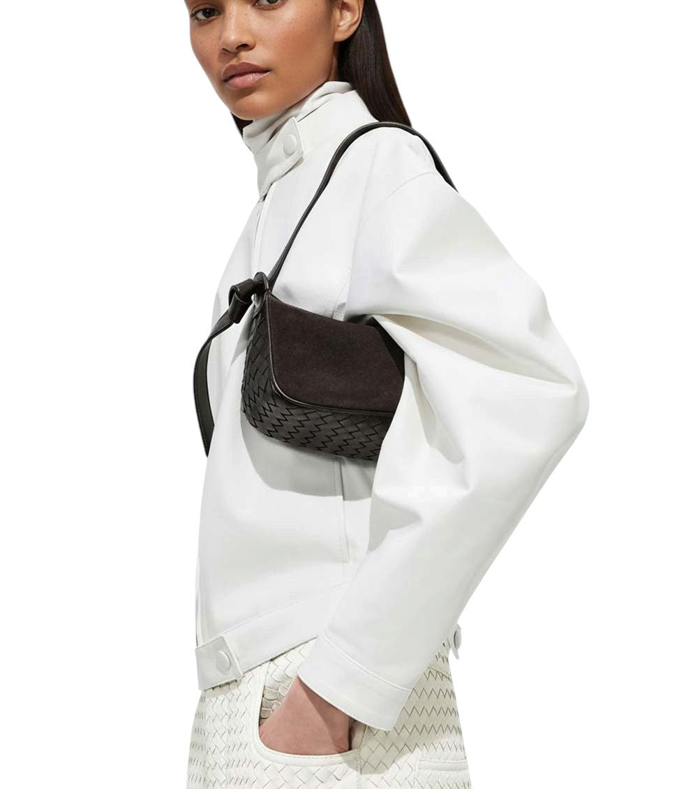 Dark Brown Nodo Small Shoulder Bag 4