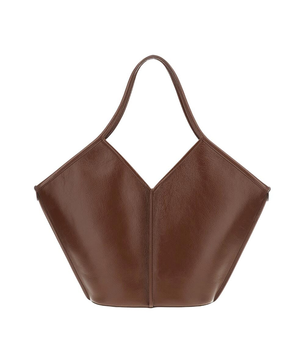 Dark Brown Cald Large Tote 1