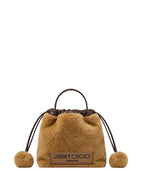 Brown Pom-Poms Mini Bucket Bag 1