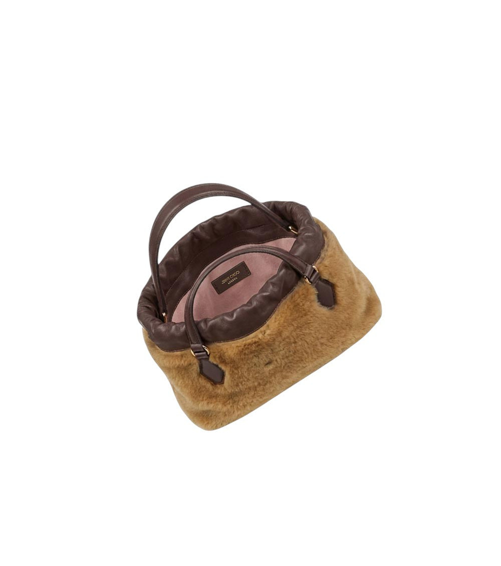 Brown Pom-Poms Mini Bucket Bag 4