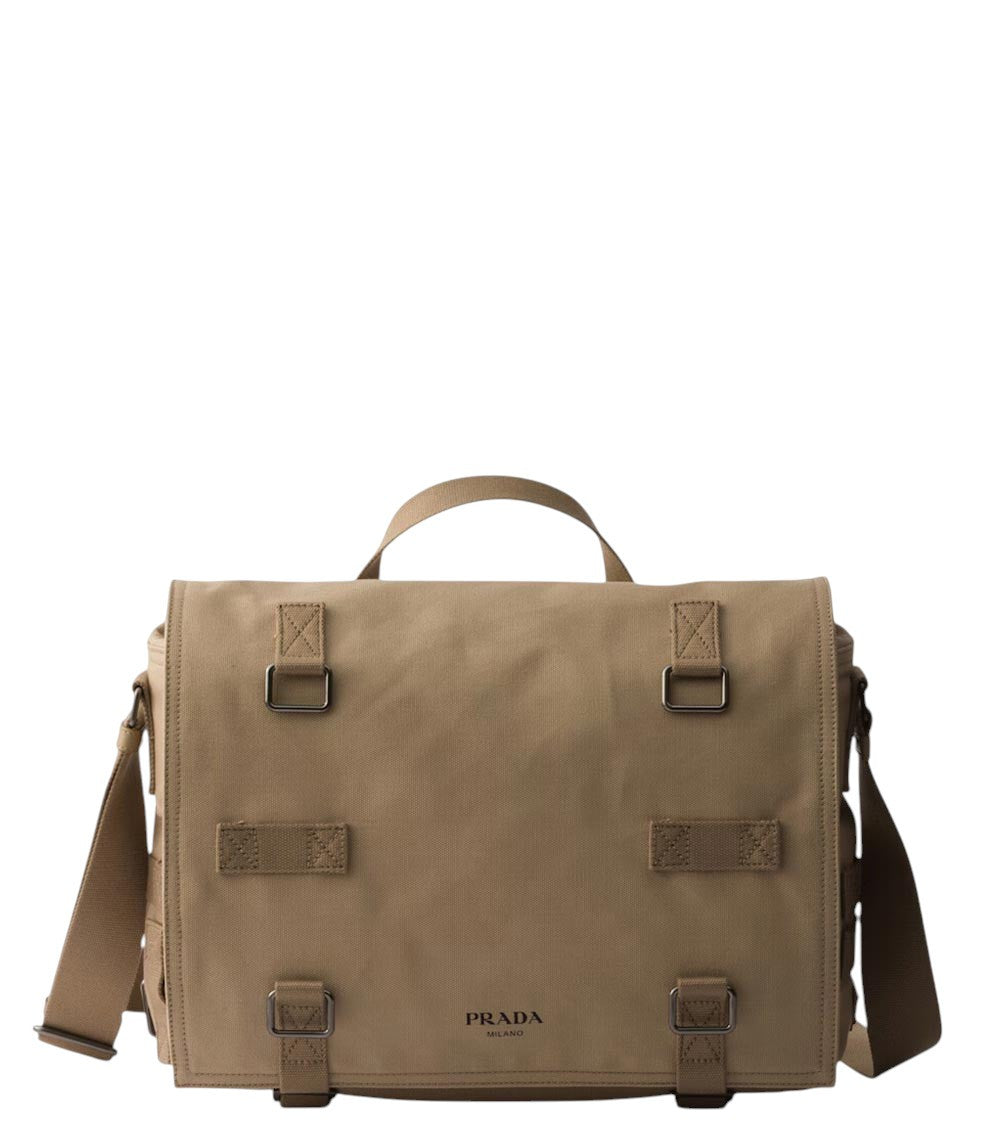 Desert Beige Canvas Messenger Bag 1