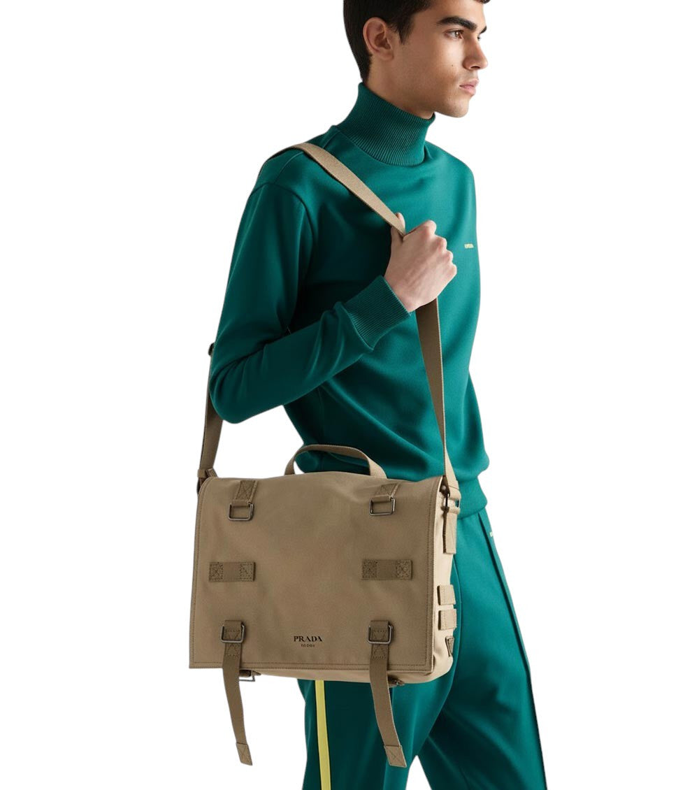 Desert Beige Canvas Messenger Bag 5