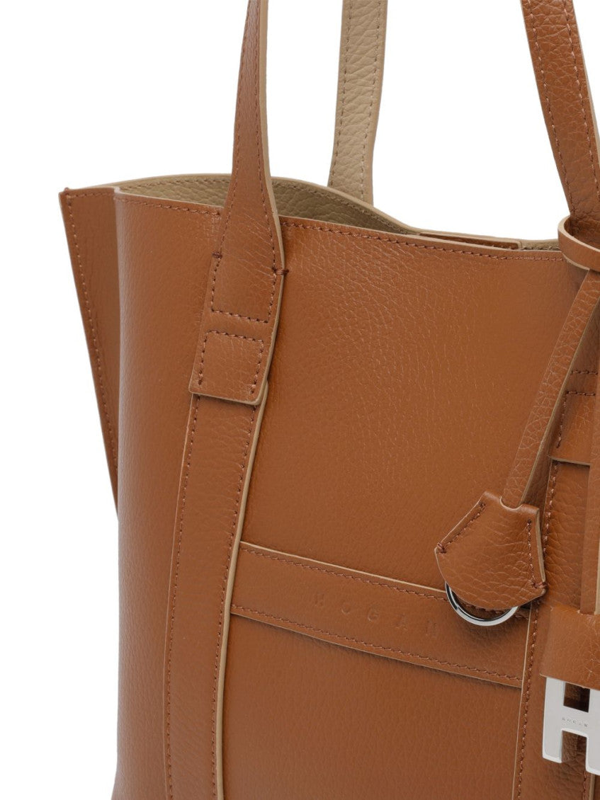 Brown Script Small Tote 4