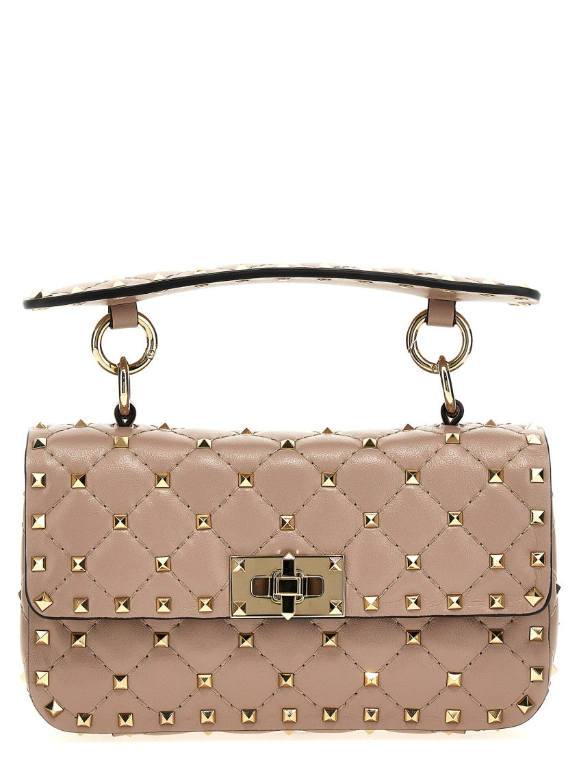 Pink Rockstud Spike Shoulder Bag 1