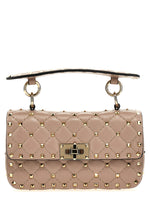 Pink Rockstud Spike Shoulder Bag 1