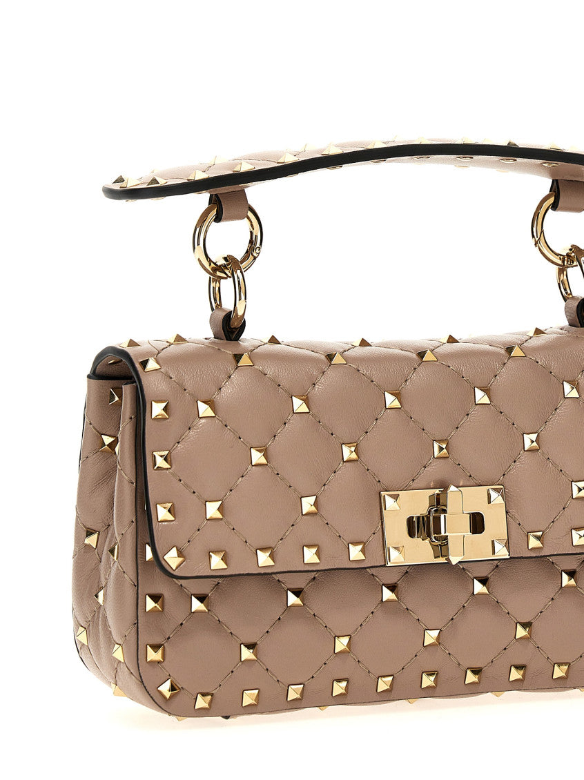 Pink Rockstud Spike Shoulder Bag 3