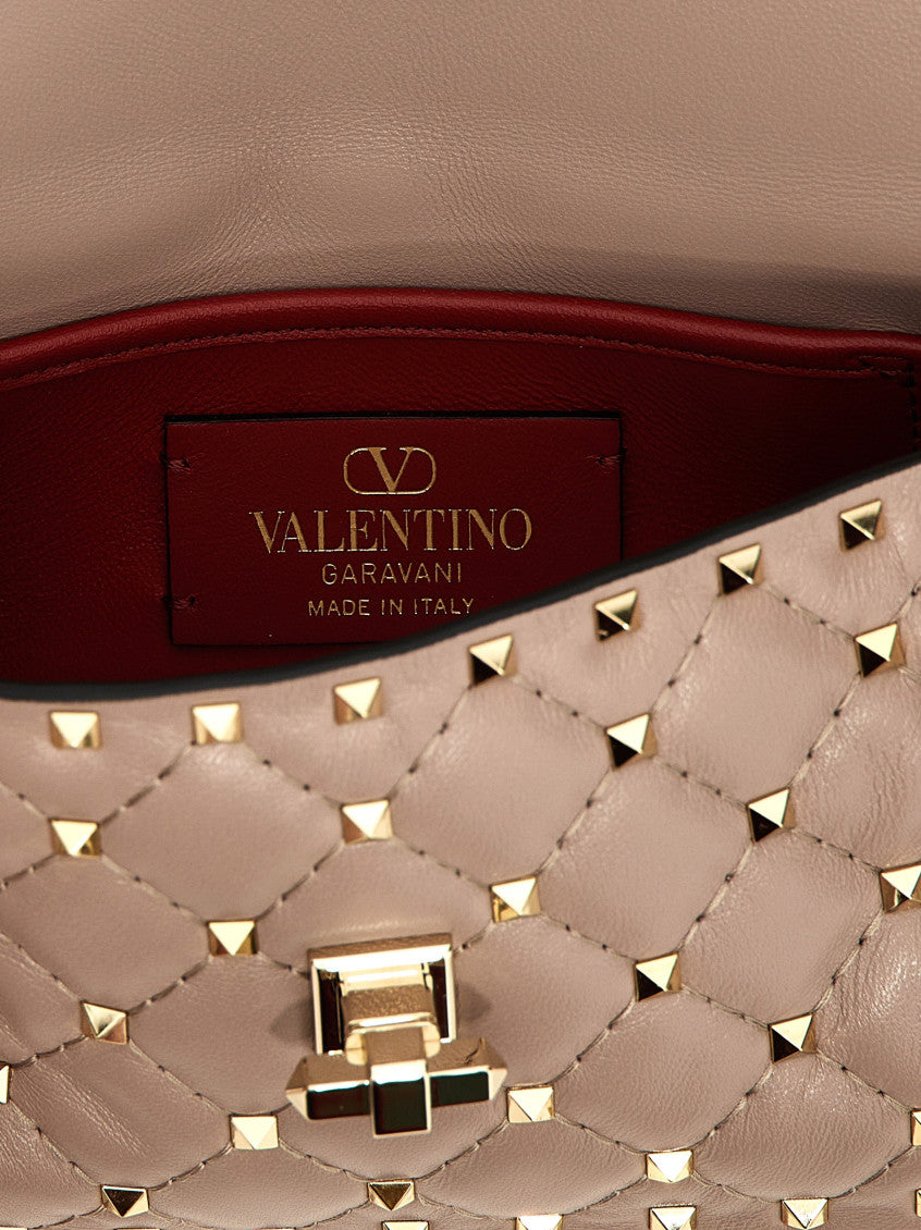 Pink Rockstud Spike Shoulder Bag 4