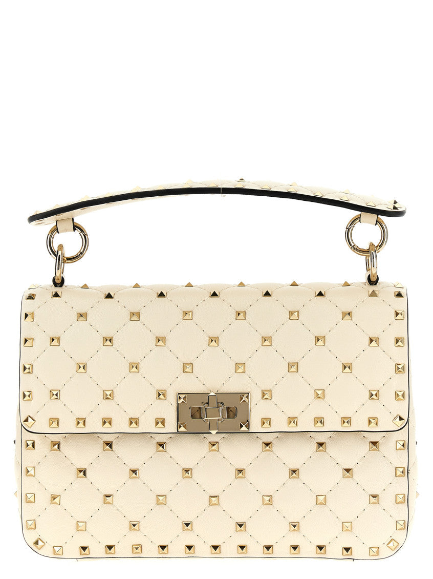 White Rockstud Spike Shoulder Bag 1