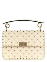 White Rockstud Spike Shoulder Bag 1